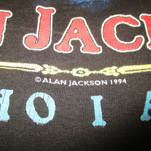Vintage 1994 Alan Jackson Who I Am Country Music T Shirt Black Made In USA Sz L - Picture 3 of 5